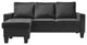 Jessica 77 in. W Flared Arm Velvet L Shaped Sofa, Black