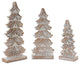 Wood Carved Pine Tree, 3-Piece Set