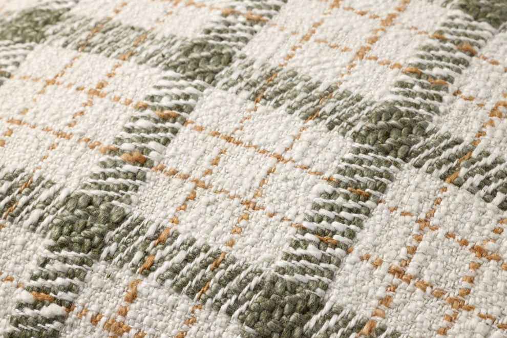 Chris Loves Julia x Loloi Walter Green / Ivory 18'' x 18'' Cover, Poly Pillow