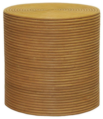 Spiral Rattan Round Side Table