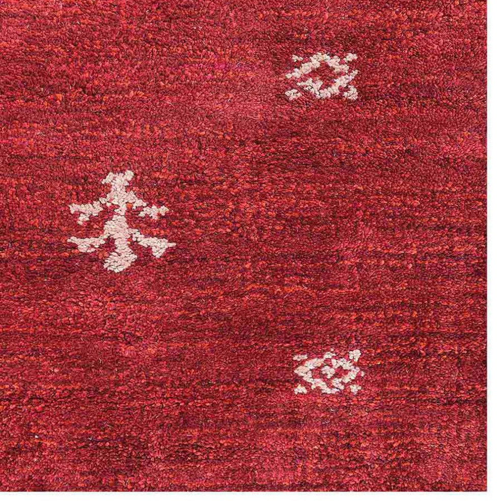 HAND KNOTTED LOOM SILK ECO-FRIENDLY RUGS-10'x10',Square,Red White,Contemporary