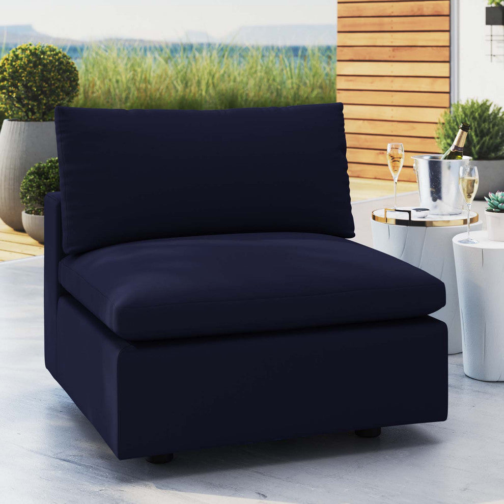 Lounge Sofa Middle Chair, Sunbrella, Blue Navy, Modern, Outdoor Hospitality