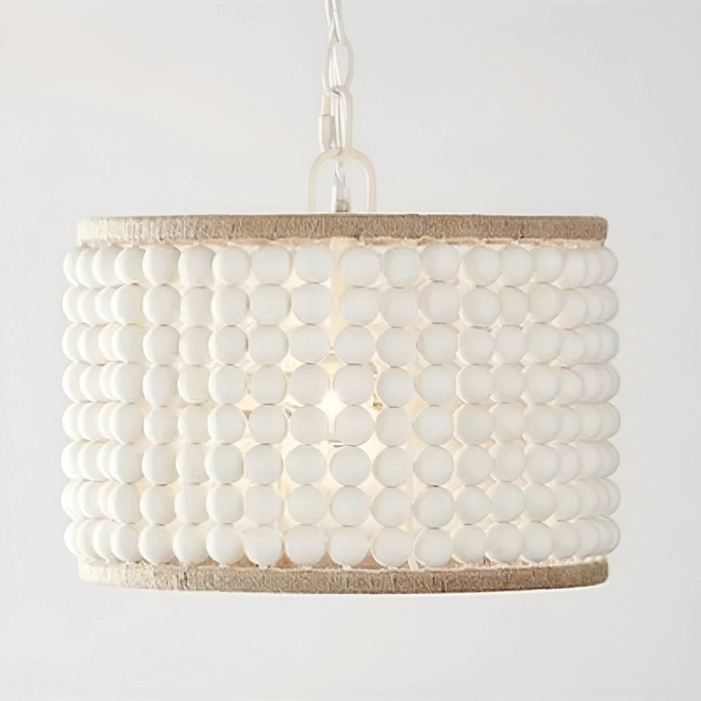 Modern Pink/Beige Wood Led Pendant Lamp For Bedroom, Kitchen, Pd912