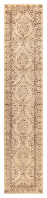 Dutta One-of-a-Kind Hand-Knotted Runner Ivory, 2'7"x12'4"