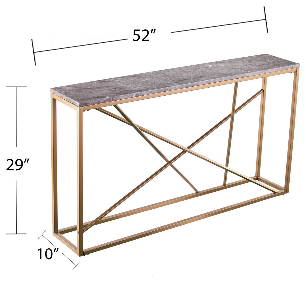 Maeve Faux Marble Skinny Console Table