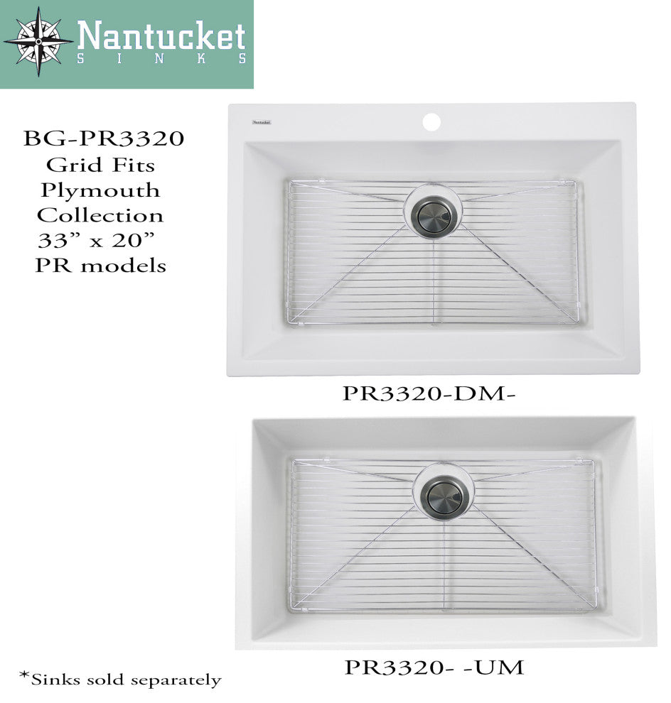 Nantucket Sinks Stainless Steel Bottom Grid  BG-PR3320