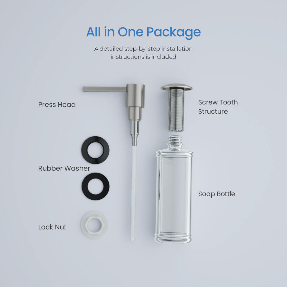 KIBI Kitchen Soap Dispenser KSD100, Brushed Nickel