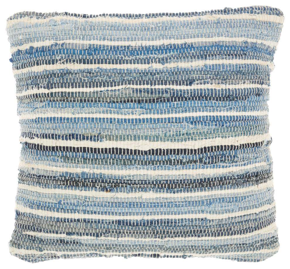 Mina Victory DL001 Throw Pillow, Denim, 22" x 22"