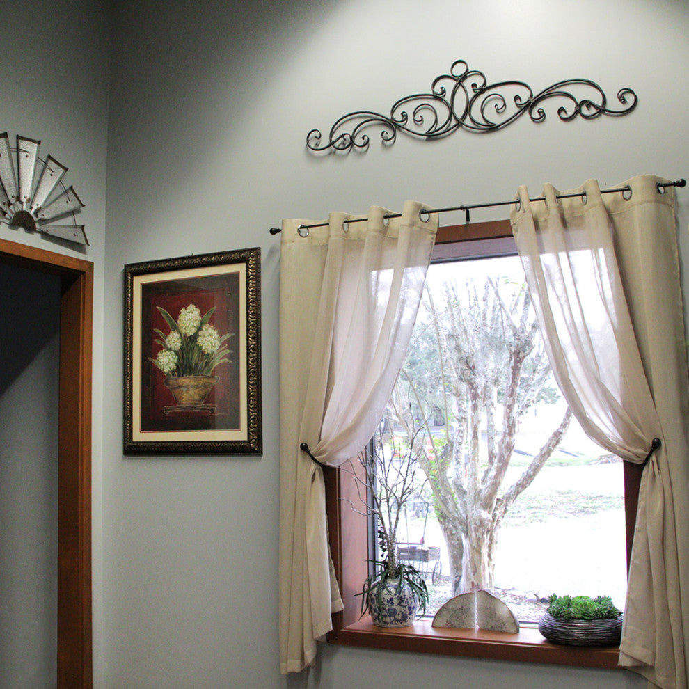 Antique Bronze Finish Scroll Wall Hanging Door Pediment