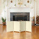2 ft. Short Woven Fiber Room Divider 4 Panel Cream