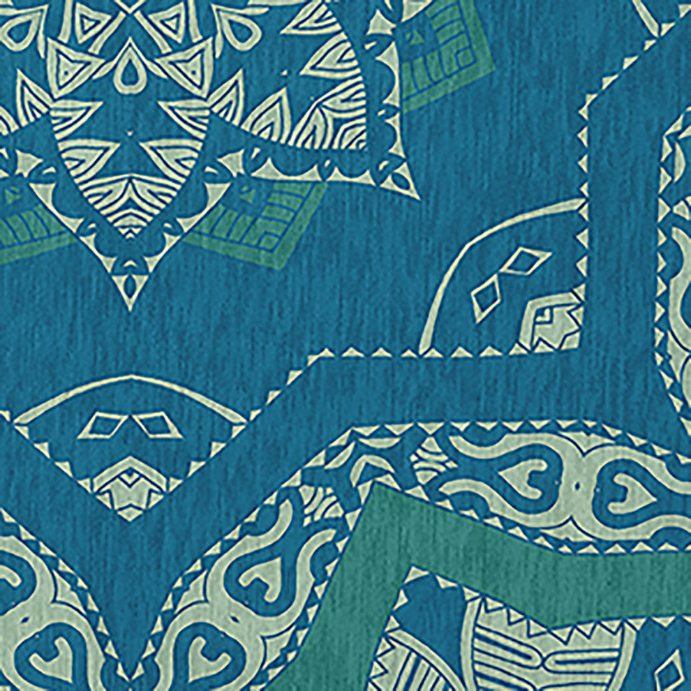 Shawl Rug, Desert Turquoise, 5'x7'