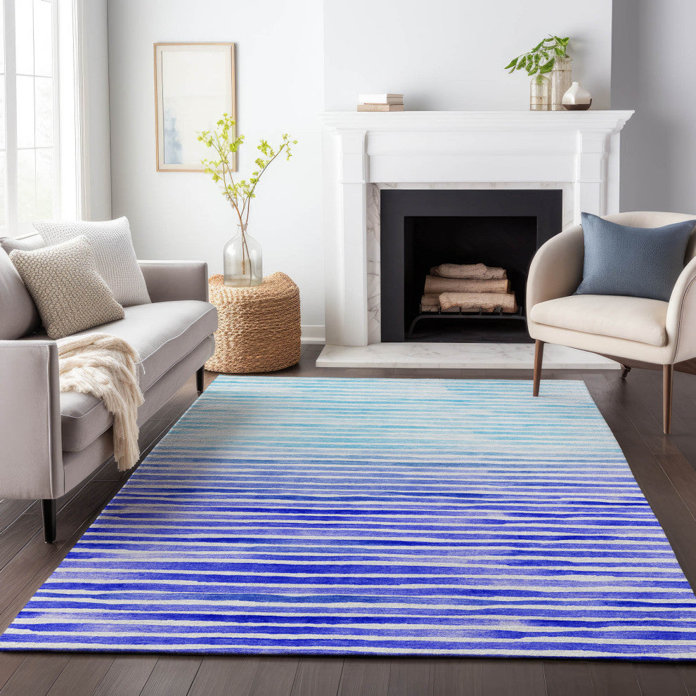 Addison Premium Washable Mayfield AMF187 Blue 9' x 12' Rug