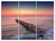 "Long Exposure Sea and Shore" Sea Bridge Metal Wall Art, 3 Panels, 36"x28"