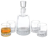 Mouth Blown European Crystal 5 Pc Whiskey Set