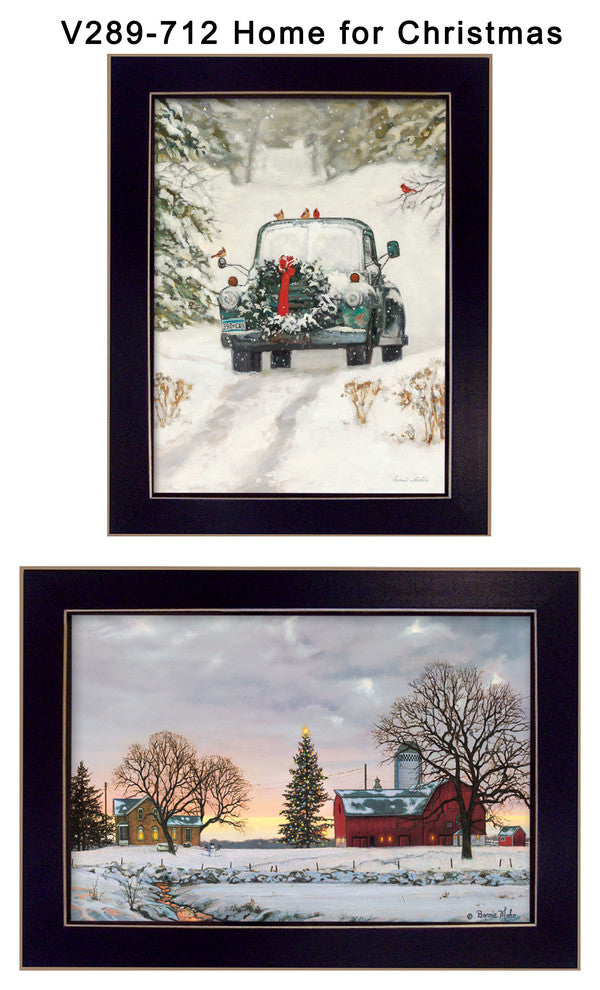"Home for Christmas" Collection By Bonnie Mohr, Printed Wall Art, Black Frame