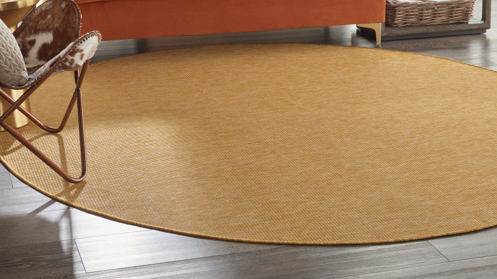 Nourison Positano Contemporary Area Rug, Yellow, 8'xround