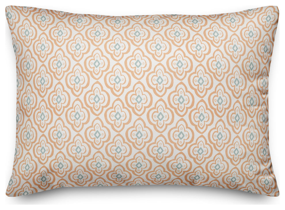 Orange Quatre on White 20x14 Spun Poly Pillow