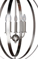 Woodbridge Lighting Camellia Oval 6-Light Pendant Chandelier, Satin Nickel
