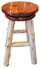 Red Cedar Log Swivel Barstool, Bar Height