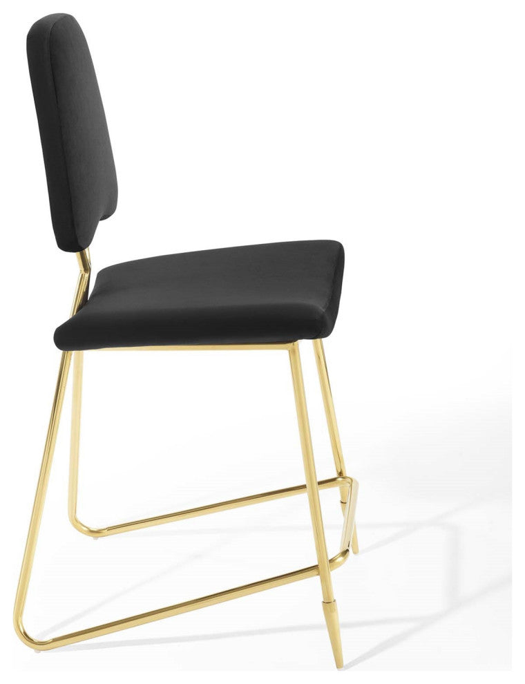 Black Velvet Gold Counter Stool, Paluch Noah Kitchen Counter Stool, Glam Luxe