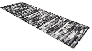 MACHINE MADE HEATSET POLYPROPYLENE AREA RUGS -Silver Color,Abstract Design, [Runner] 3'2''x10'