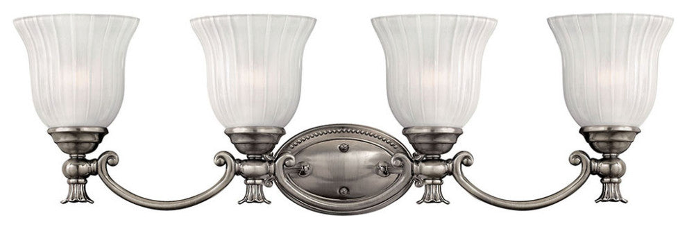 Hinkley Francoise Four Light Vanity, Polished Antique Nickel