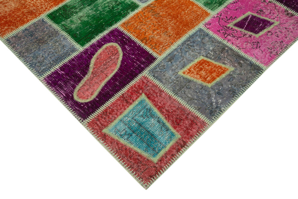 Rug N Carpet - Handmade Oriental 5' 5" x 7' 9" Boho Patchwork Area Rug