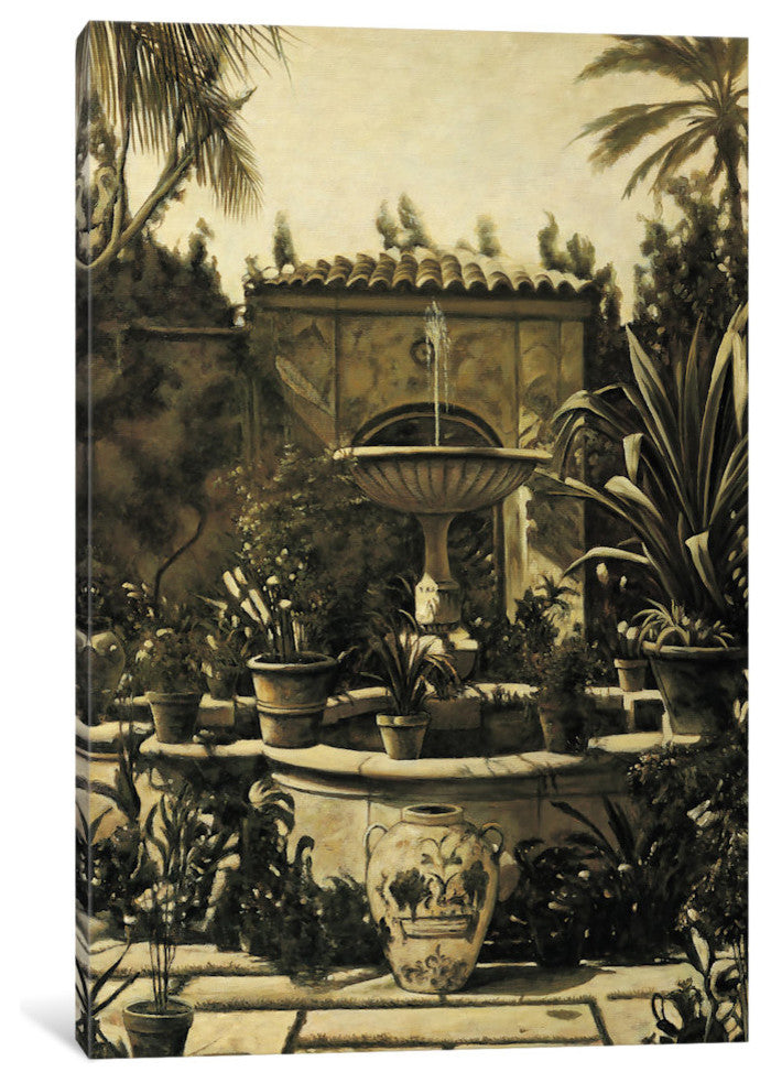 "Courtyard Fountain" by David Parks, Canvas Print, 18"x12"