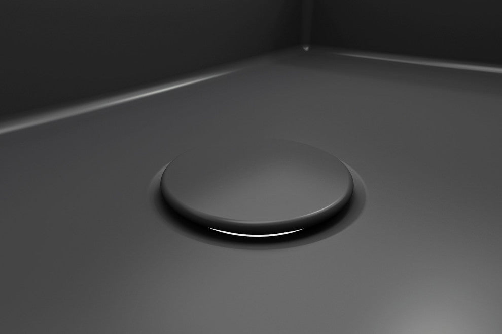 BOCCHI 1220-020 Fireclay Drain Cover for Sink Strainers, Matte Dark Gray