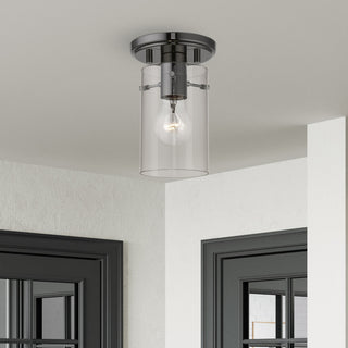 Munich 1 Light Black Chrome Flush Mount