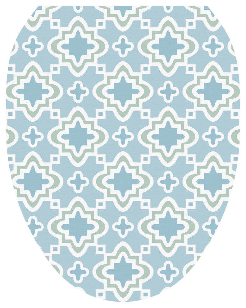 Seville Trellis Toilet Tattoos Seat Cover, Vinyl Lid Decal, Bathroom Decor, Elongated