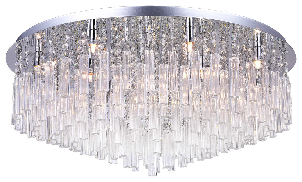 Brianna 16 Light Flush Mount With Chrome Finish
