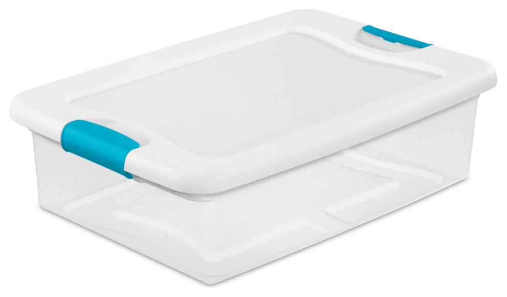 Sterilite 14968006 Latch Storage Box Container with Lid, 32 Quarts, Clear
