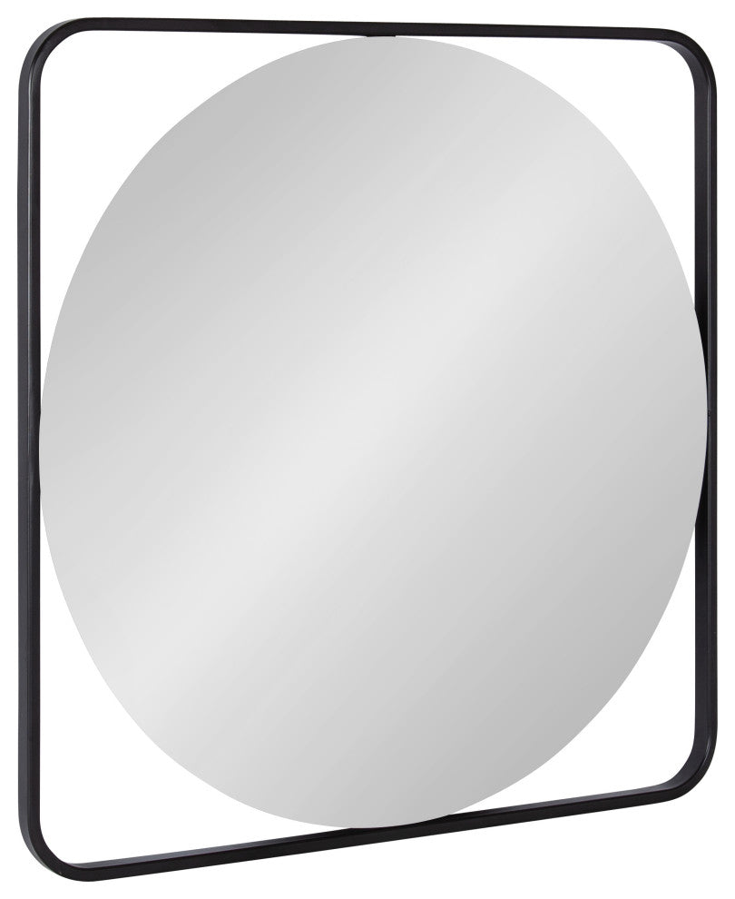 Nobles Radius Corner Framed Mirror, Black 24x24