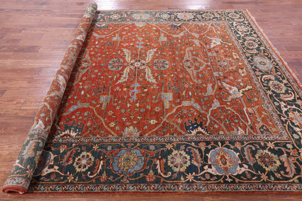 Persian Fine Serapi Hand-Knotted Wool Rug 7' 11" X 9' 2" - Q16037