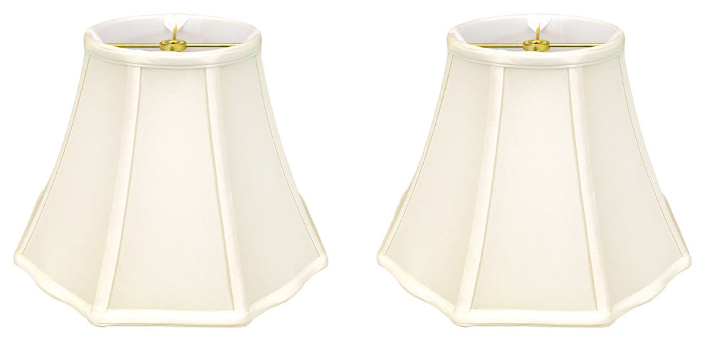 Royal Designs Flare Bottom Outside Corner Scalloped Basic Lamp Shade, Beige, Egg