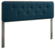 Collins Tufted Twin Fabric and Wood Headboard Gray Azure