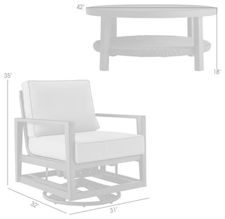 Grand 5 Piece Black Aluminum Outdoor Seating Set with Dark Gray Cushions