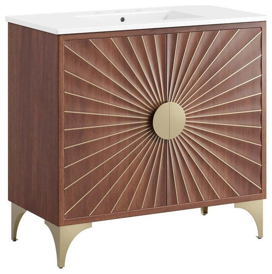 Daylight 36" Bathroom Vanity, White Walnut