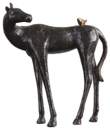 Whimsical Horse Statue, Bronze Metallic Friendship Sculpture Gift
