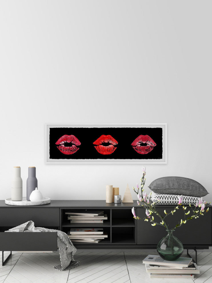 "There's Always Lipstick" Framed Painting Print, 30x10