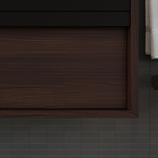 The Hammel Bathroom Vanity, Walnut, 55", Single Sink, Wall Mount