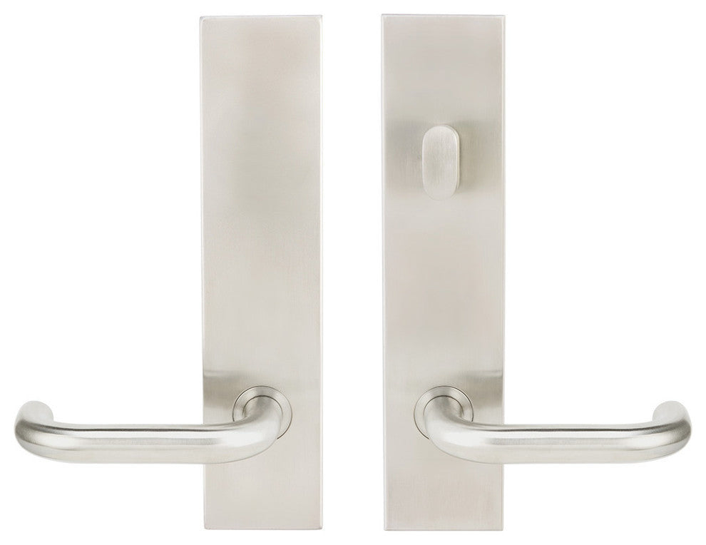 Munich Lever, Tubular Passage With Privacy Bolt, LH, Satin Stainless Steel