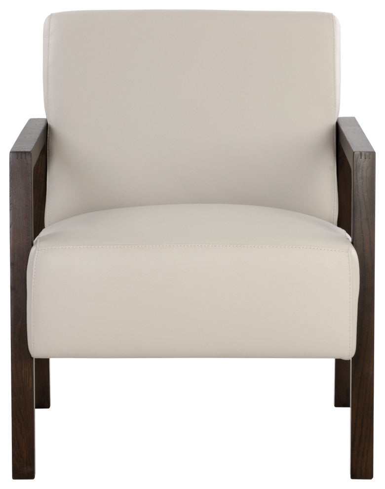 Neymar Lounge Chair Linea Light Grey Leather