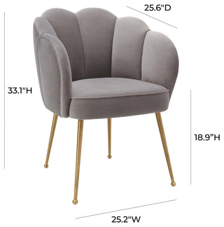 TOV Furniture Peony Grey Velvet Dining Chair