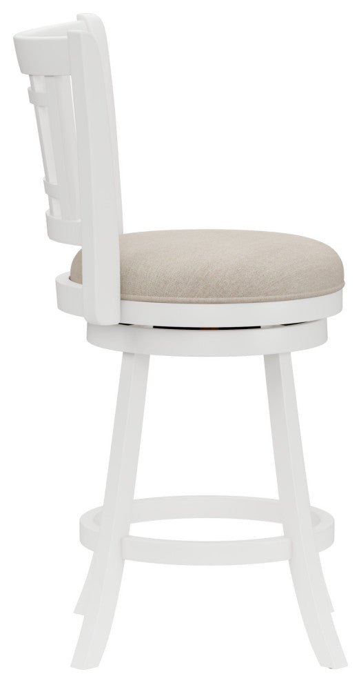 Fairfox Wood Swivel Stool, White, Counter Stool