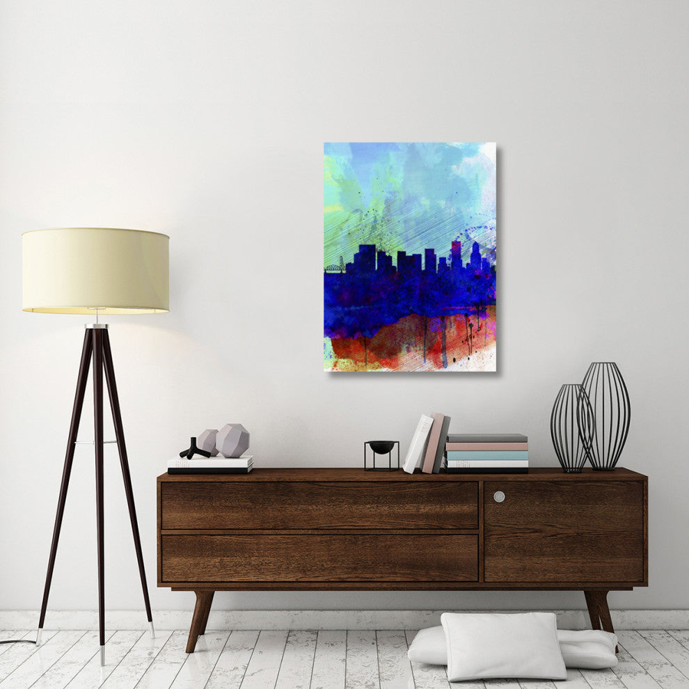 "Portland Watercolor Skyline" Fine Art Print