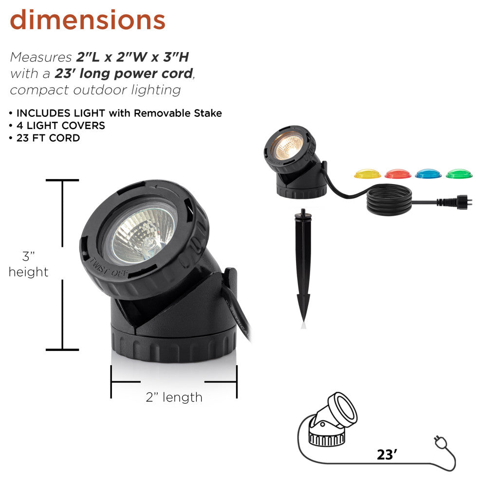 Power Beam 10-Watt Light Only With Color Lenses and Stake