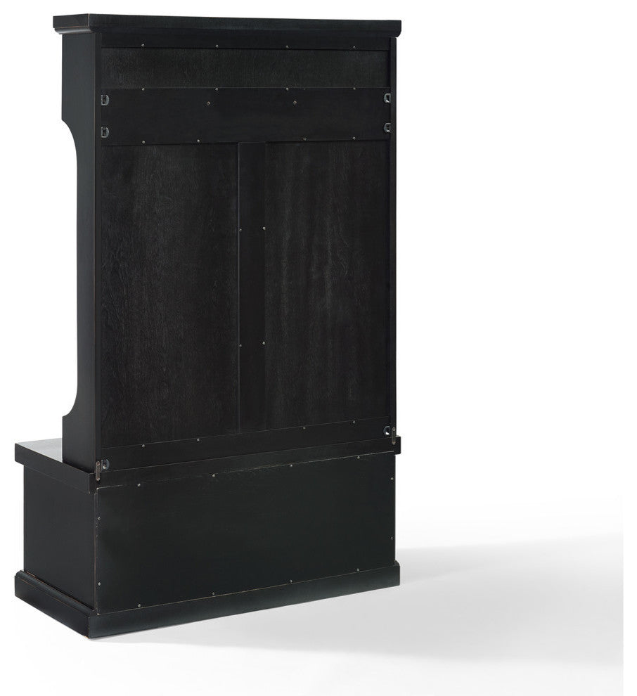 Seaside Hall Tree, Distressed Black Finish, Distressed Black Finish