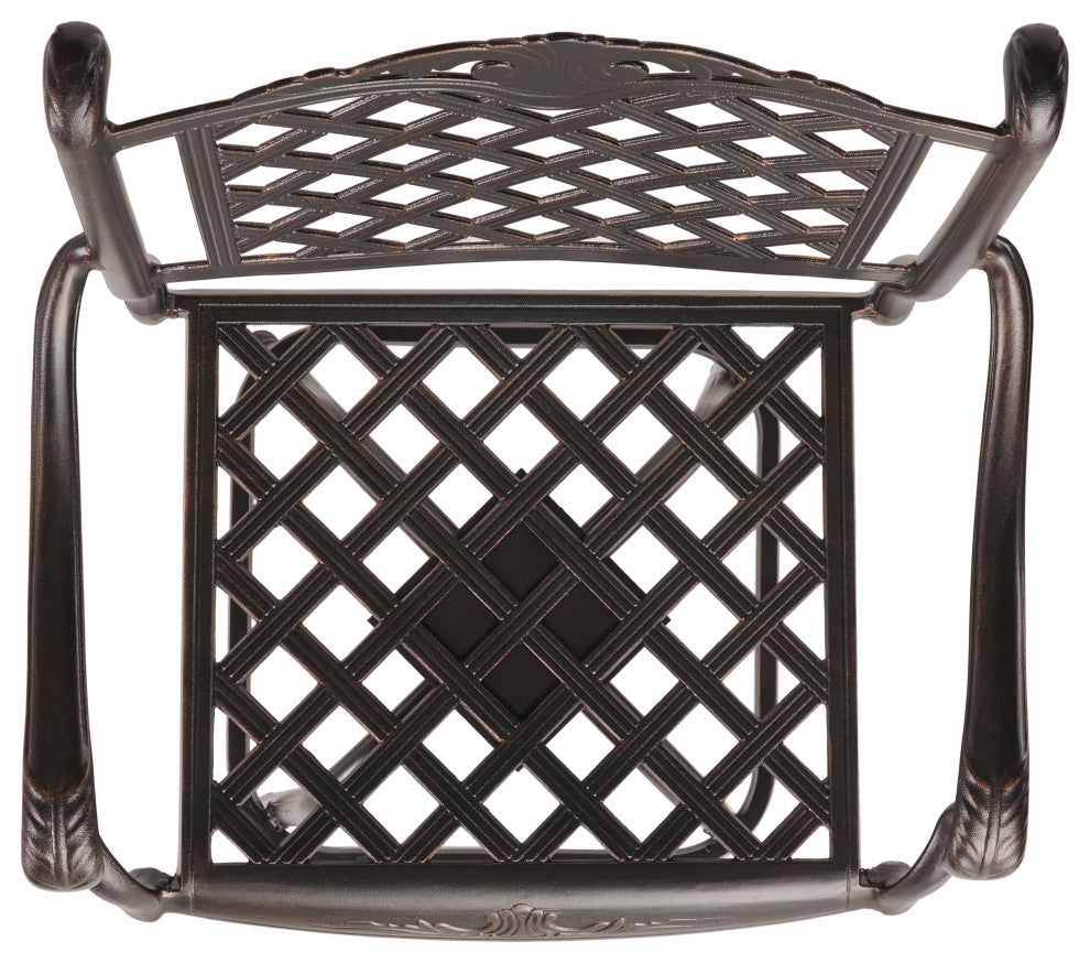 GDF Studio Pomelo Outdoor Cast Aluminum Bar Stools, Set of 2